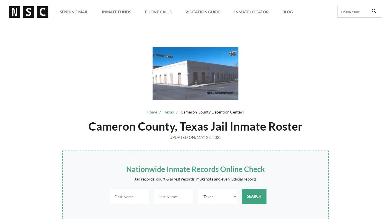 Cameron County, Texas Jail Inmate List